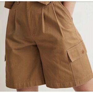 Madewell The Harlow Pleated High Waist Cargo Short Women's 14